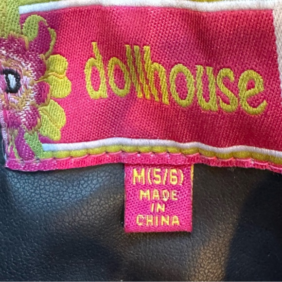 Dollhouse Black Faux Leather Jacket with Ruffles - Picture 3 of 6